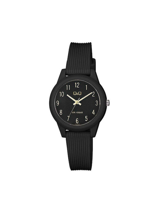 Q&Q Watch with Black Rubber Strap