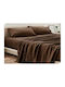 MayHome Sheet Sets Single 160x240cm. Brown 3pcs