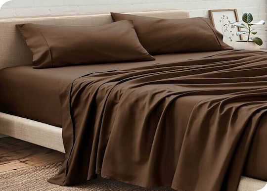 MayHome Set Cearșafuri Single 160x240cm. Maro 3buc