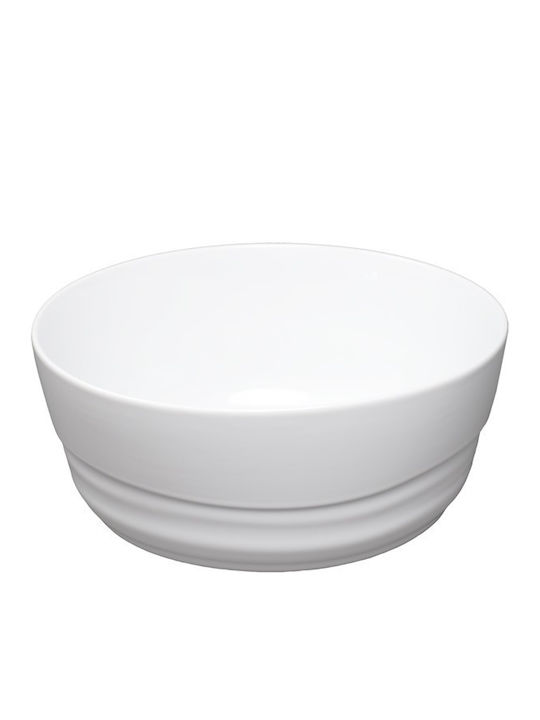 e-exoplismos Salad Bowl Porcelain Salad Bowl White 25x25x10cm 6pcs