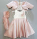 Carousel Rosa Taufset Kleidung mit Haar-Accessoires , Strickjacke & Kleid 3Stück