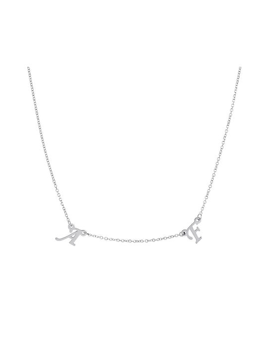 Ioannou24 Necklace from White Gold 9 K