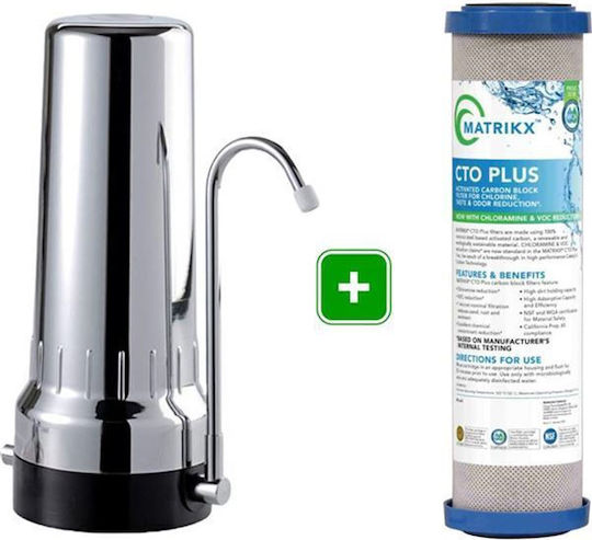 Atlas Filtri Plus Sistem de Filtrare a Apei Singur Deasupra blatului cu Robinet și Filtru de Schimb Matrikx CTO PLUS 1μm 80216471103816
