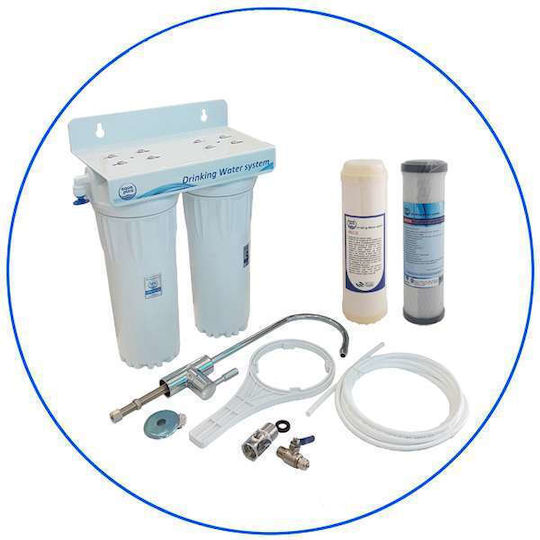 Aqua Pure Water Filtration System Double Central Supply with Replacement Filter Aqua Pure APUF 0,01μm, Aqua Pure APCYD 1μm 1034
