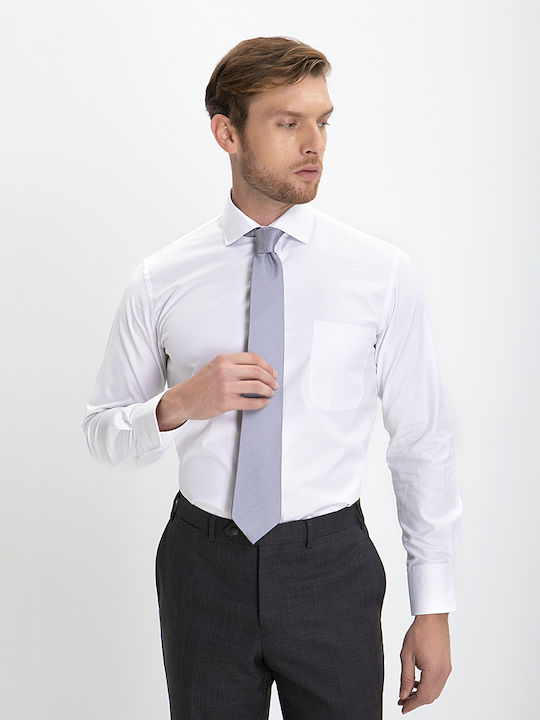 Kaiserhoff Men's Shirt Long-sleeved Cotton Striped White