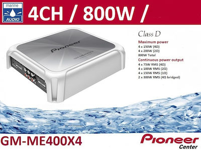 Pioneer Amplificator de barcă 4 canale GM-ME400X4