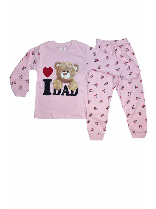 Supermini Pijama pentru copii De iarnă De bumbac ROZ