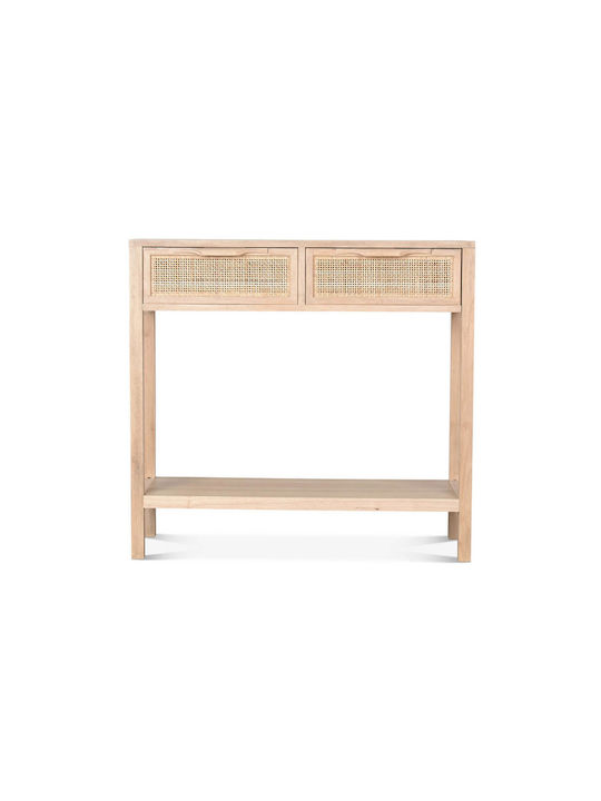 Noah Cane Wooden Console Table L80xW30xH75cm