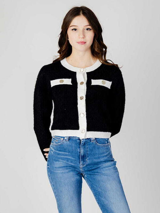 Only Women's Knitted Cardigan with Buttons Black