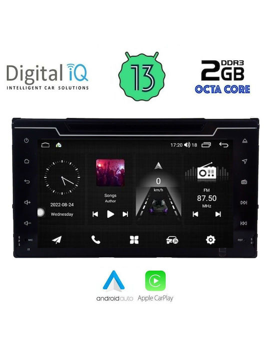 Digital IQ Car-Audiosystem für Toyota Auris 2015> (Bluetooth/USB/WiFi/GPS/Apple-Carplay/Android-Auto) mit Touchscreen 7"