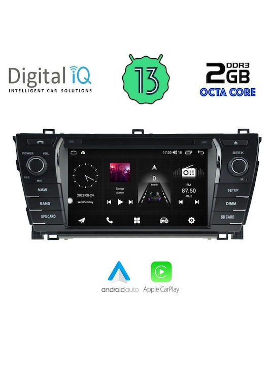 Digital IQ Car Audio System for Toyota Corolla 2013-2016 (Bluetooth/USB/AUX/WiFi/GPS/Apple-Carplay/Android-Auto) with Touch Screen 7"