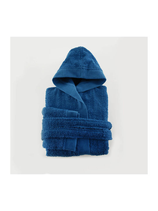 Rythmos Kids Hooded Bathrobe Twist Blue