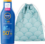 Nivea Protect & Moisture Waterproof Kids Sunscreen Emulsion SPF50 200ml & Gift Beach Backpack