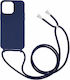 Green On Back Cover Silicon cu Curea Albastru marin (iPhone 15 Pro)
