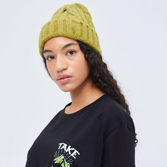 Beanie Unisex Beanie Knitted in Khaki color