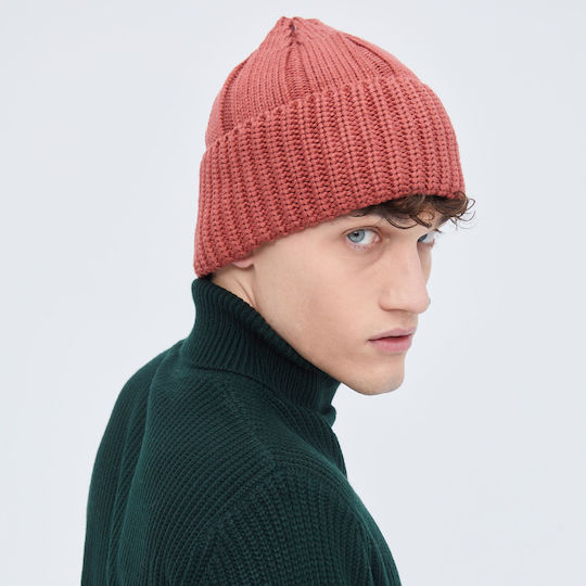 Beanie Unisex Beanie Knitted in Burgundy color