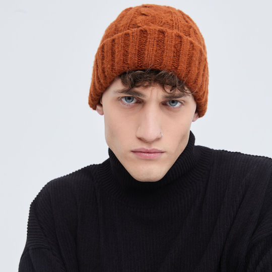 Beanie Unisex Beanie Knitted in Brown color