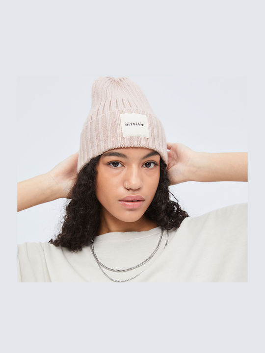 Beanie Unisex Σκούφος Πλεκτός σε Ροζ χρώμα