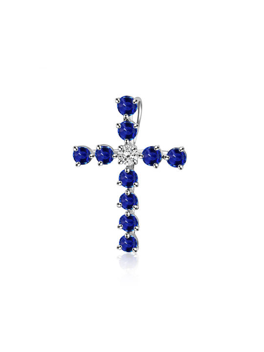 Chrilia White Gold Cross 18K