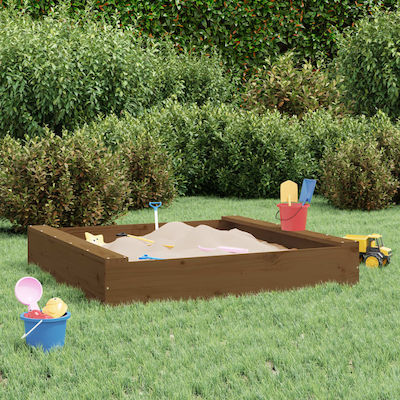 vidaXL Sandbox made of Wood 111x111x20cm. Brown