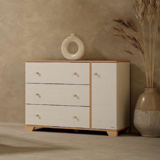 Baby Kommode mit 3 Schubladen Beige 87x50x115cm