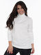 Korinas Fashion pentru Femei Bluză Mânecă lungă Guler cu guler înalt Albă