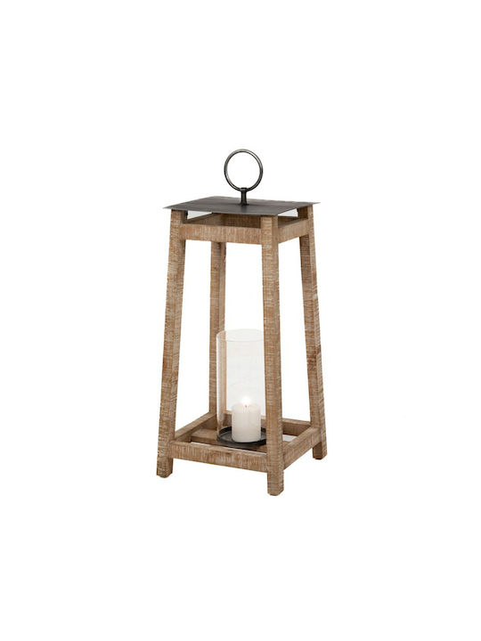 Iliadis Floortop Wooden Lantern Brown 36x36x89cm