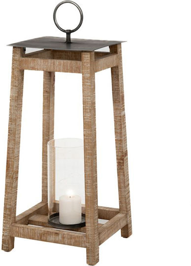 Iliadis Floortop Wooden Lantern Brown 36x36x89cm