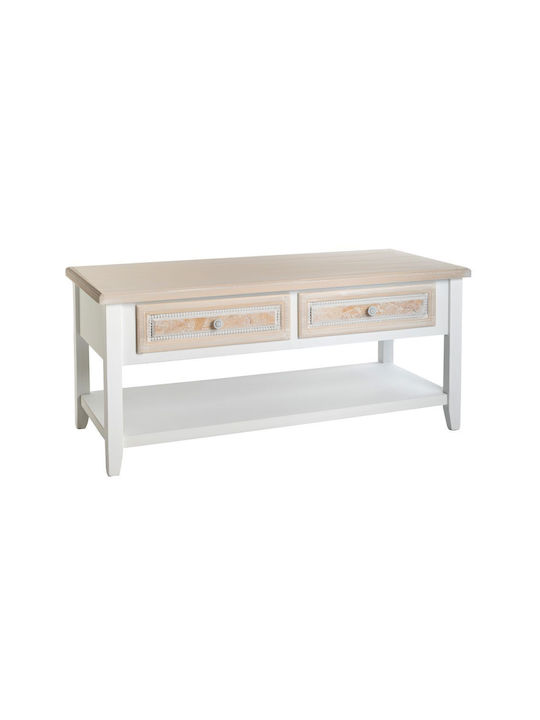 Rectangular Coffee Table White L110xW50.5xH48.5cm