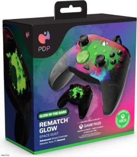 PDP Rematch Wired Gamepad for Xbox Series Space Dust Glow In The Dark