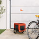 vidaXL Fahrradanhänger für Hunde bis 30kg Orange L120xB54.5xH53cm.