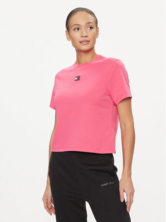 Tommy Hilfiger Γυναικείο Αθλητικό T-shirt Ροζ
