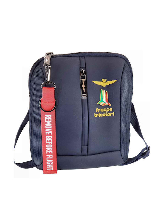 Aeronautica Militare Fabric Shoulder / Crossbody Bag with Zipper Blue
