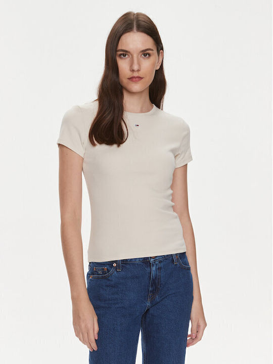 Tommy Hilfiger Essential Γυναικείο T-shirt Μπεζ