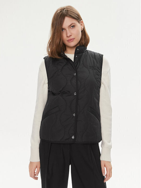 Ralph Lauren Scurt Jachetă de femei Fără mâneci Puffer pentru iarnă BLACK