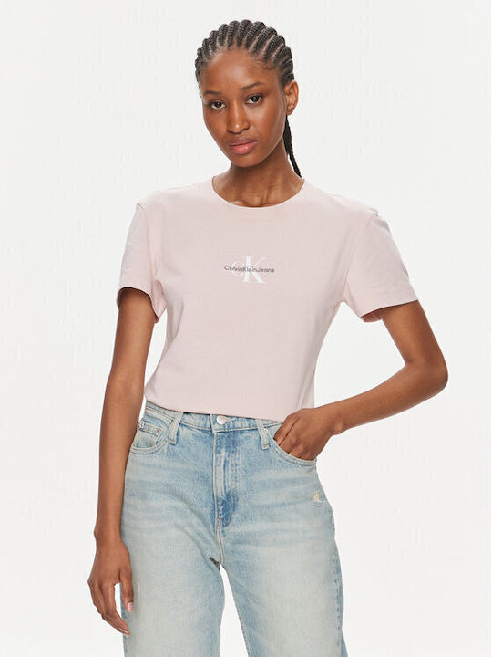 Calvin Klein Monologo Damen T-Shirt Pink