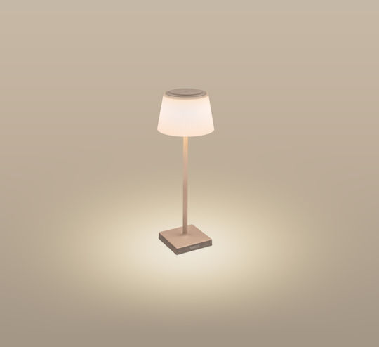Century Table Lamp LED with Brown Shade and Base