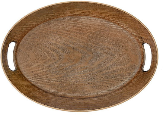 Iliadis Kunststoff Oval Serviertablett mit Griffen in Braun Farbe 42x29cm 79968 1Stück