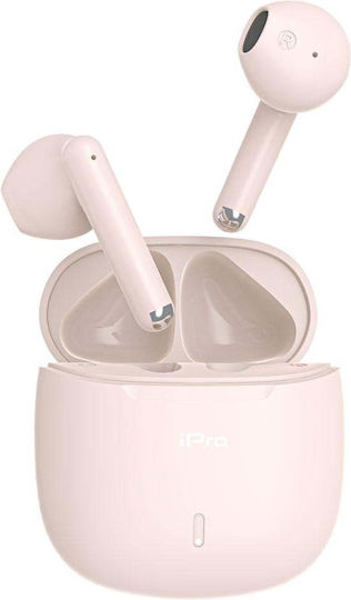 iPro TW100 In-ear Bluetooth Handsfree Ακουστικά με Θήκη Φόρτισης Ροζ