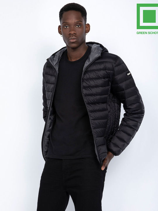 Schott Men's Winter Puffer Jacket Μαύρο.