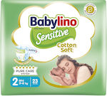 Babylino Tape Diapers Cotton Soft Carry Pack Mini Sensitive No. 2 for 3-6 kgkg 23pcs
