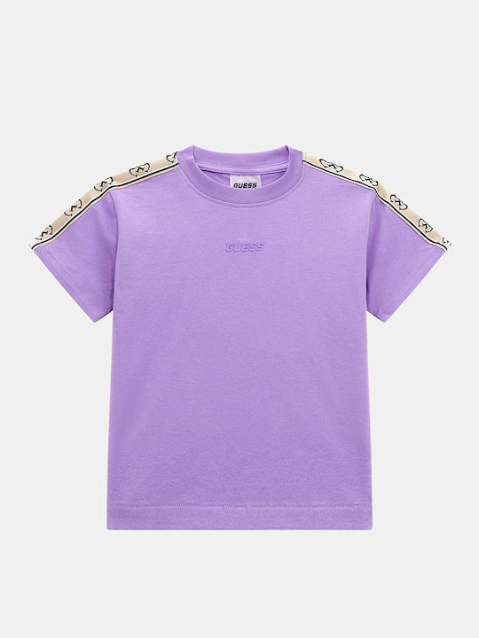 Guess Damen Crop T-shirt Purple