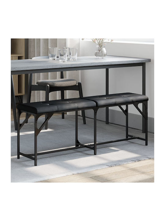 Dining Room Metallic Bench Black 124x32x45cm