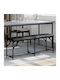 Dining Room Metallic Bench Black 124x32x45cm