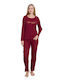 Vocal Winter Women's Pyjama Set Cotton Bordeaux