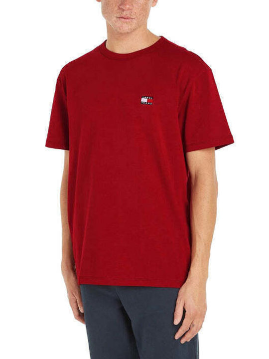 Tommy Hilfiger Tricou pentru bărbați cu mâneci scurte Burgundy