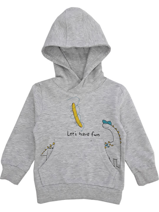 Venere Kids Sweatshirt with Hood and Pockets Grey (Grey)