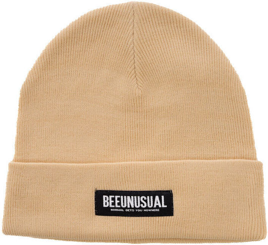 Monochrome Beanie Unisex Σκούφος Πλεκτός σε Καφέ χρώμα