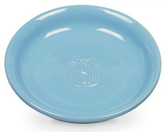 Nobby Ceramică Farfurie Mâncare pentru Câine & Pisică 100ml 14cm în Culoare Albastru