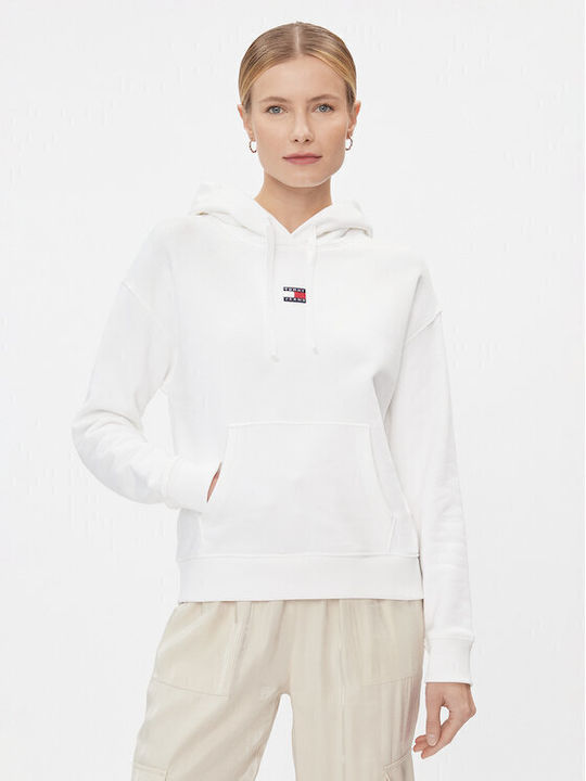 Tommy Hilfiger Badge Women's Hooded Sweatshirt WHITE